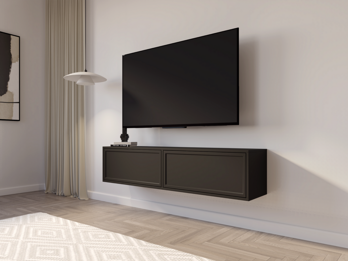 TV-HÄNGEBOARD Velveto 2-türig, Schwarz, 140 cm - Schwarz, Holzwerkstoff (140/30/30cm) - Selsey
