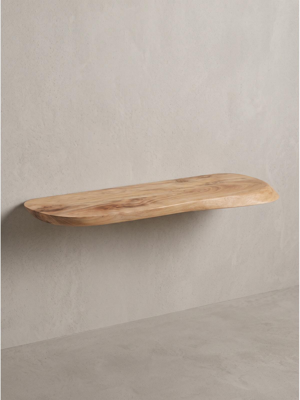 WANDREGAL ARANDA, Akazie Massivholz, handgefertigt, 60 x 20 x 3 cm - Akaziefarben, Holz (60/3/20cm) - KADIMA DESIGN