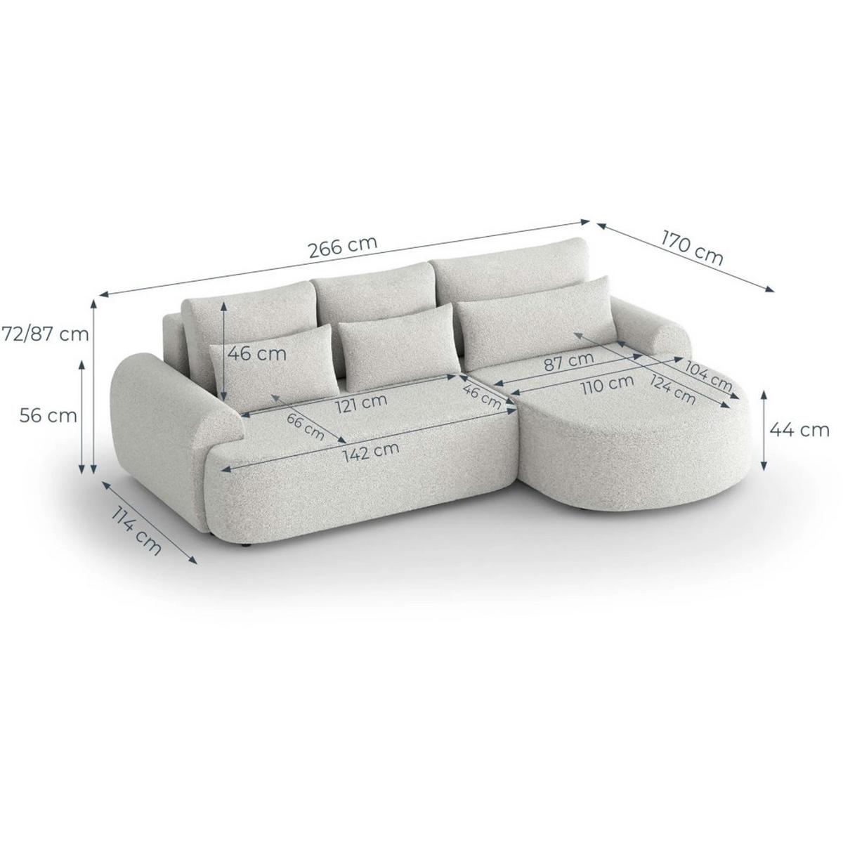 ECKSCHLAFSOFA Olivio L Grün - Schwarz/Grün, Kunststoff/Textil (266/170cm) - Beautysofa