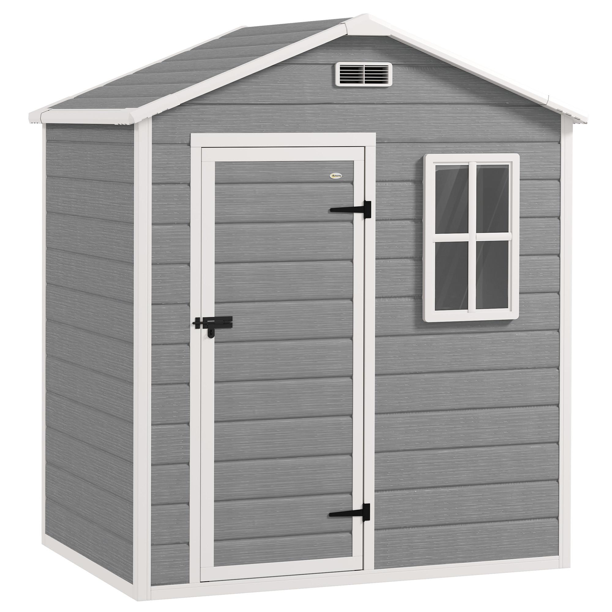 GERÄTEHAUS Kunststoff Aluminium Grau - Grau, Kunststoff (121/200/182cm) - Outsunny