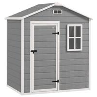 GERÄTEHAUS Kunststoff Aluminium Grau - Grau, Kunststoff (121/200/182cm) - Outsunny