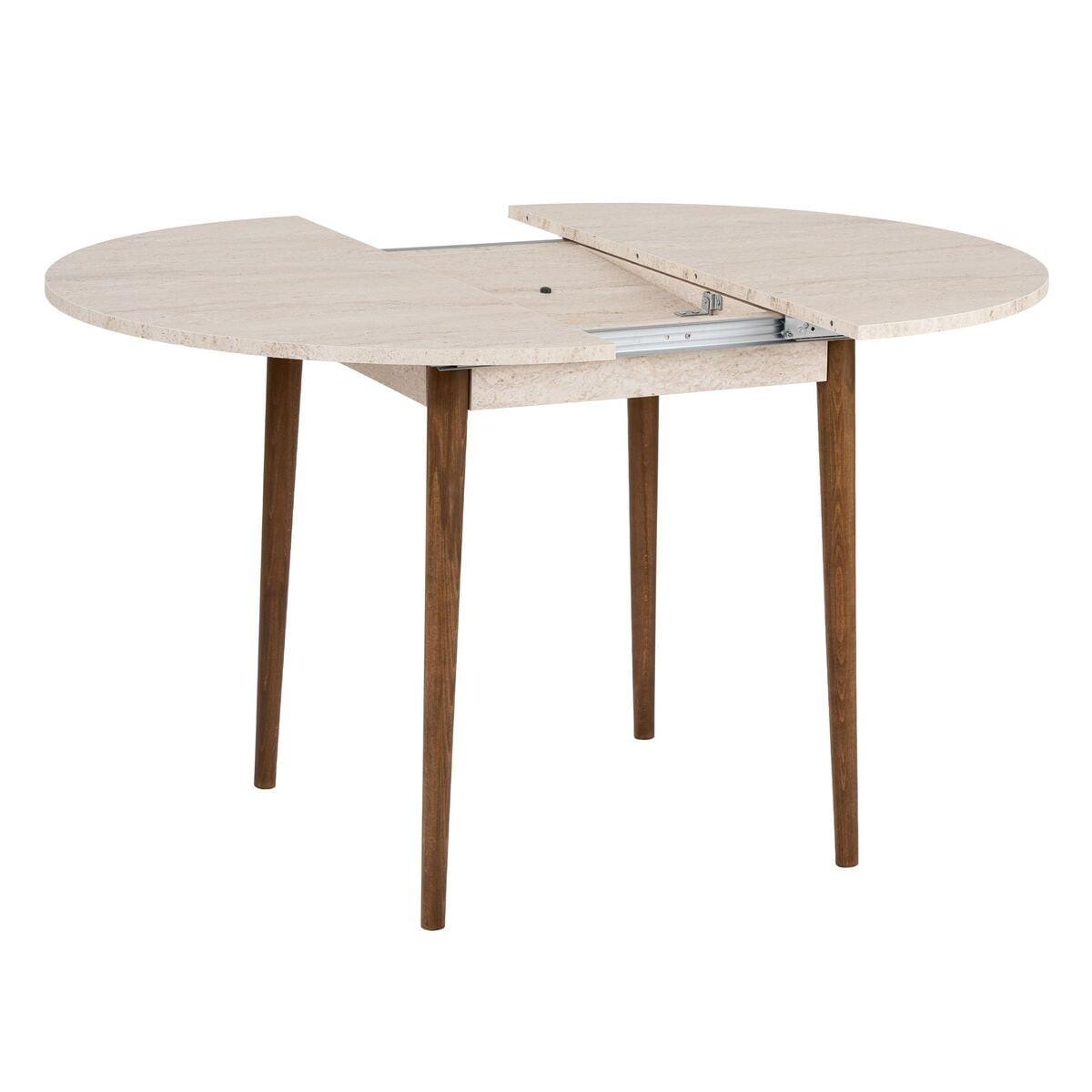 ESSTISCH ausziehbarer von 100 bis 131 cm mit runder Tischplatte 100/100/75 cm - Eichefarben, Holzwerkstoff (111/100/75cm) - Calicosy