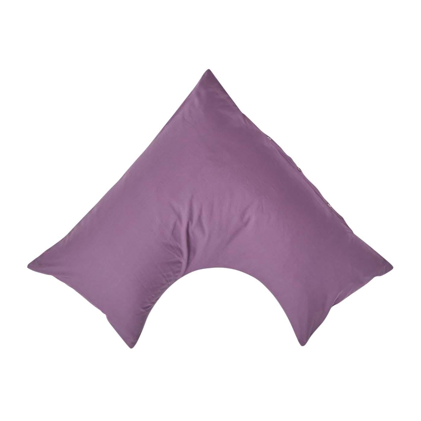 KISSENBEZUG für V-Form-Kissen, Perkal, Fadendichte 200 - Lila, Textil (38/76cm) - Homescapes