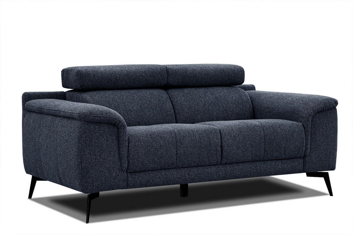 SOFA FIERO 2-Sitzer, dunkelblau - Schwarz/Dunkelblau, Holzwerkstoff/Textil (170/82/103cm) - Wozimo