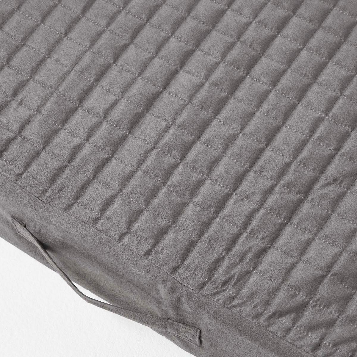 SITZKISSEN-BEZUG für Sofa-Auflage 150/50/10 cm, Velours - Grau, Textil (150/50/10cm) - Homescapes