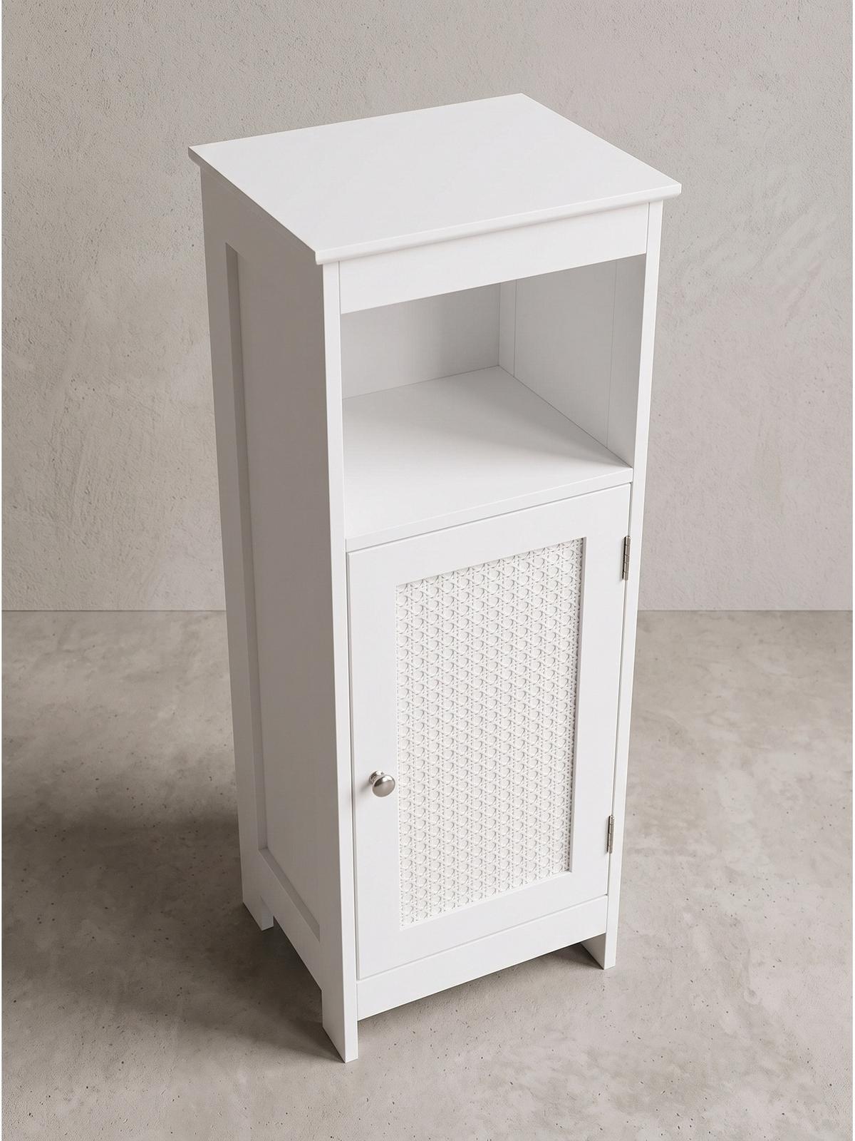 BADSCHRANK ADOUR, MDF, mit Stauraum, Weiß, 30 x 28 x 80 cm - Weiß, Holzwerkstoff/Metall (30/80/28cm) - KADIMA DESIGN