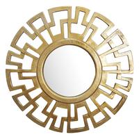 WANDSPIEGEL Rund Metall Gold 60 cm Art déco Stil - Goldfarben, Glas (60/60/3cm) - KADIMA DESIGN