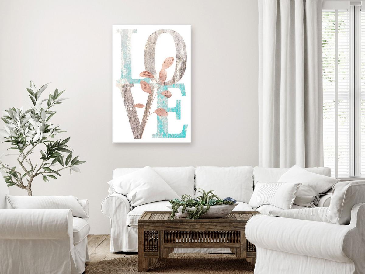 KUNSTDRUCK Weiß 60/90 cm - Weiß/Braun, Textil (60/90cm) - KUNSTLOFT