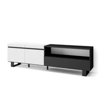 LOWBOARD, Tv-Schrank, Weiß, Schwarz, 200/35/57cm - Weiß, Holzwerkstoff (200/57/35cm) - Skraut Home
