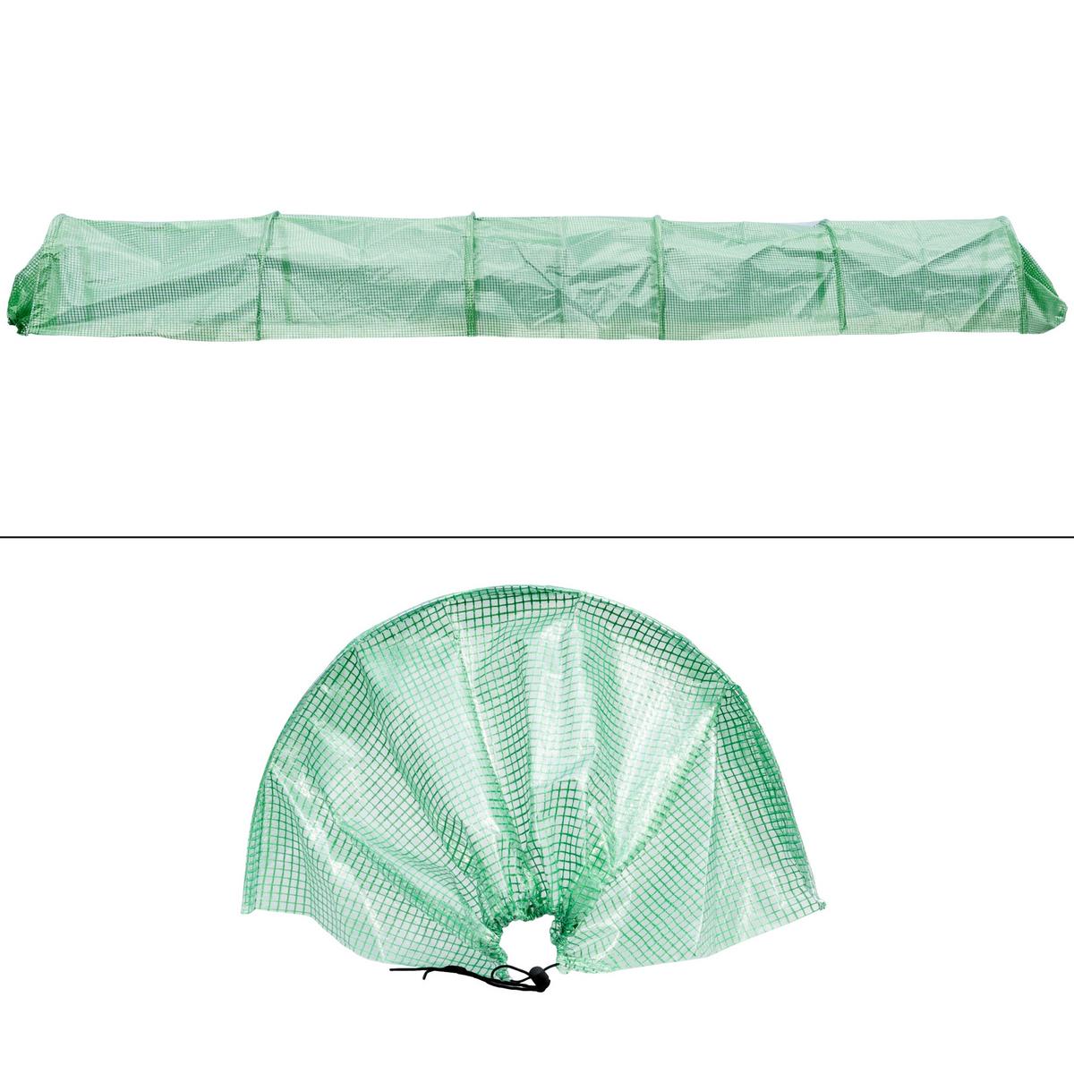 FOLIENTUNNEL 2er Set 300x55x35 cm 3m Transparent/Grün aus PE - Grün, Kunststoff (55/35/300cm) - ECD-Germany