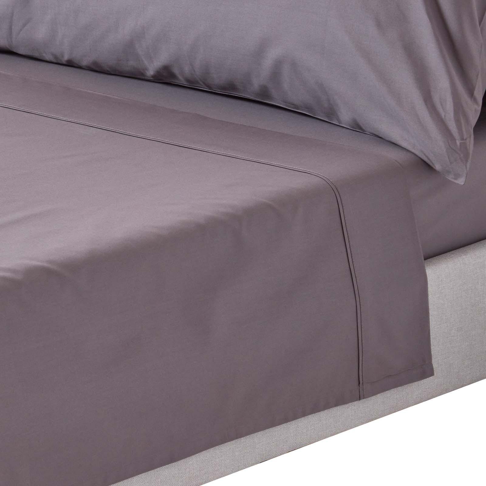 BETTLAKEN ohne Gummizug, Ägyptische Baumwolle, Fadendichte 200 - Dunkelgrau, Textil (230/255cm) - Homescapes