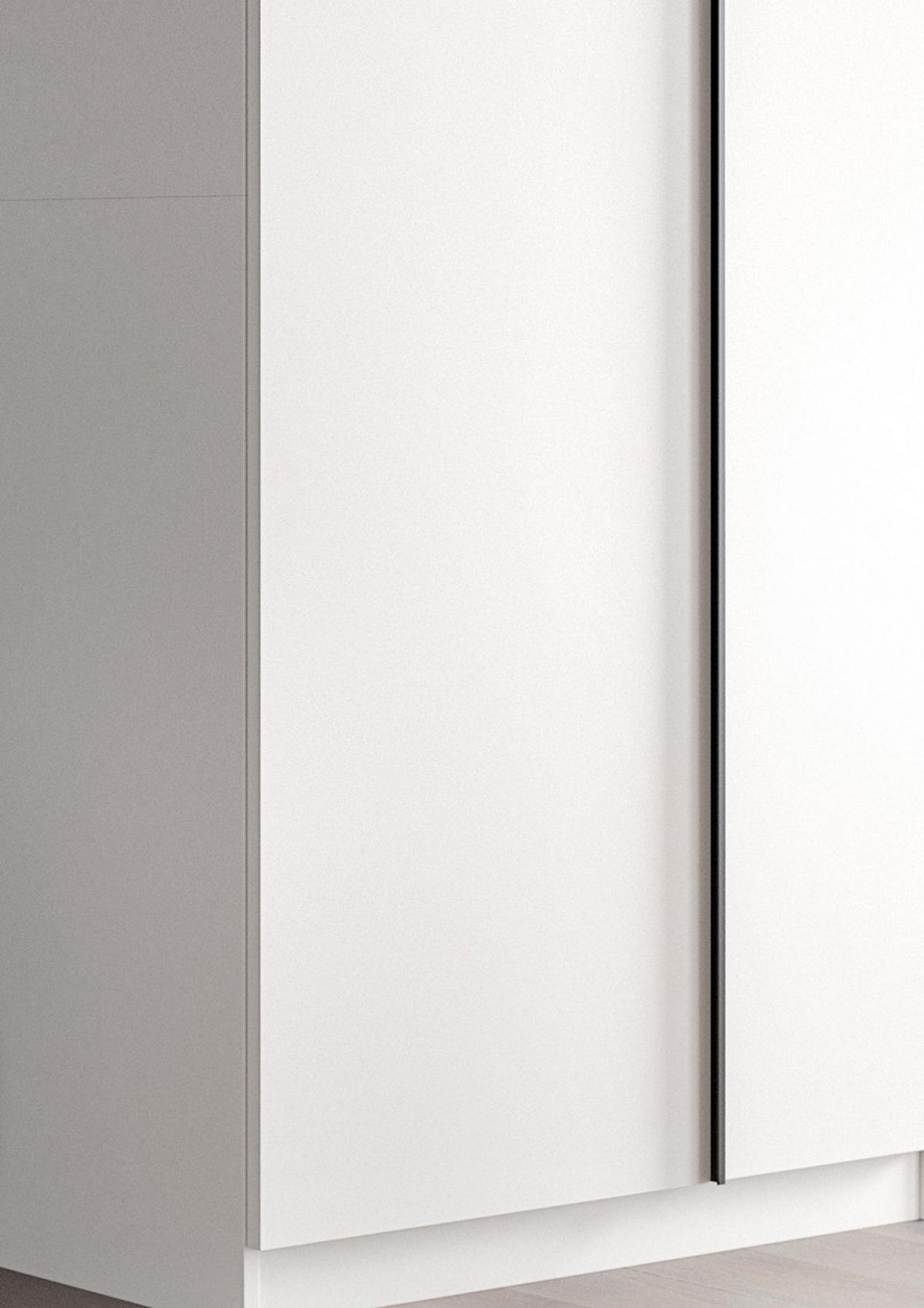 KLEIDERSCHRANK weiß 5-türig 230 x 183 cm, Drehtürenschrank mit viel Stauraum - Schwarz/Weiß, Holzwerkstoff/Kunststoff (230/183/53cm) - Inn.Furn