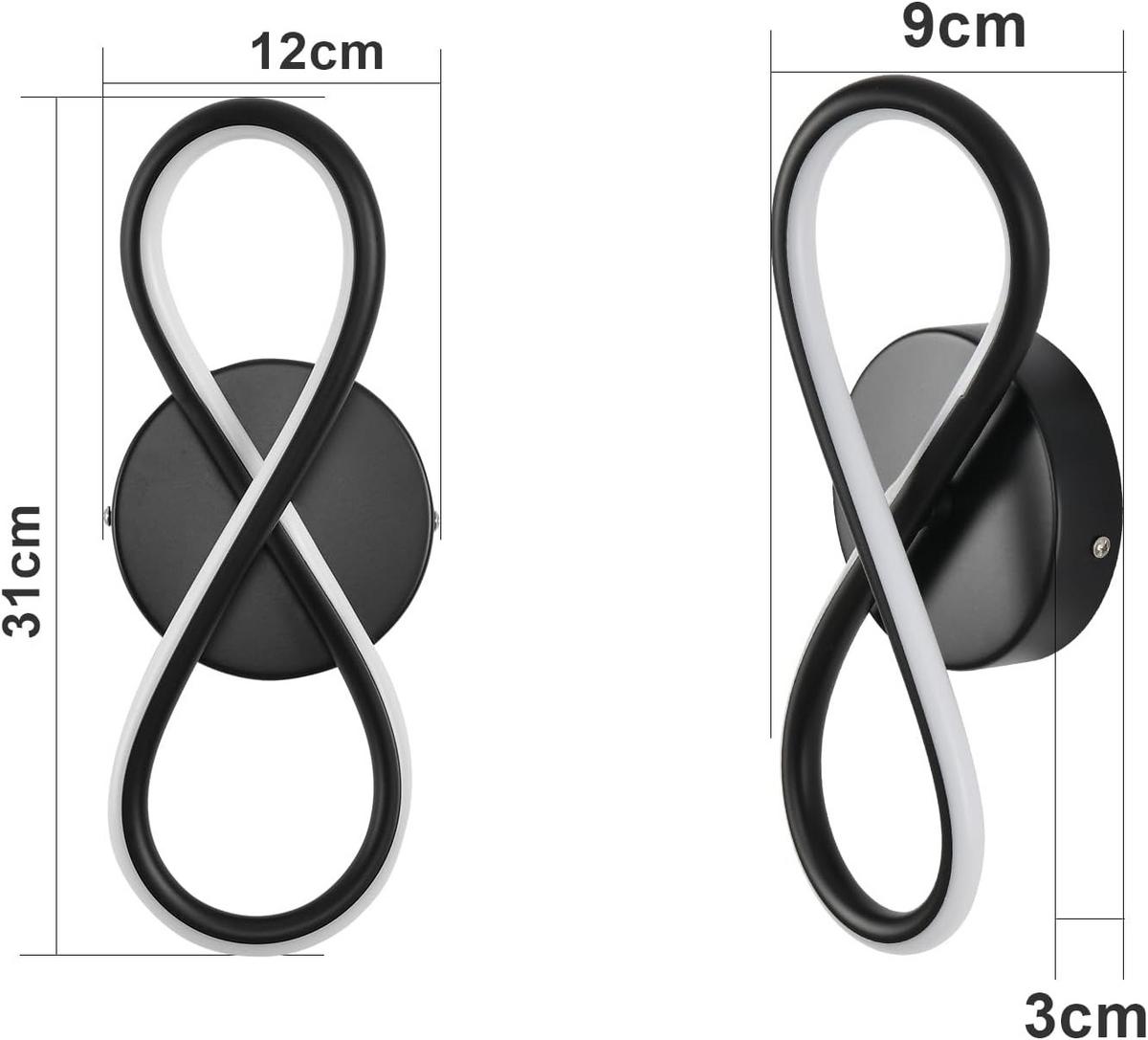 LED - WANDLEUCHTE Wellthar 12.0/9.0/31.0 cm - Schwarz, Kunststoff (12/9/31cm) - ZMH