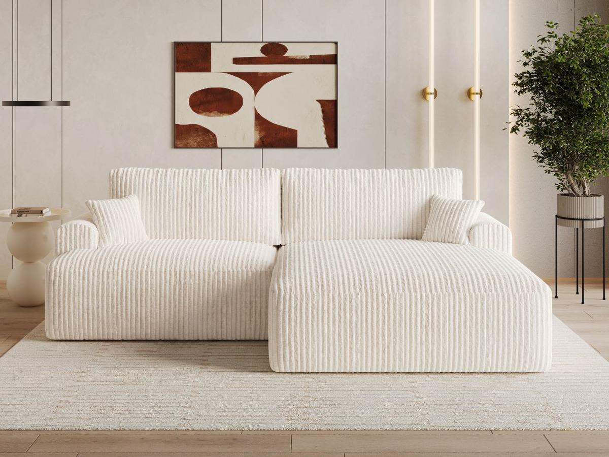 ECKSOFA Serene Creme Links - Creme, Holz/Textil (259/145cm) - Graingold