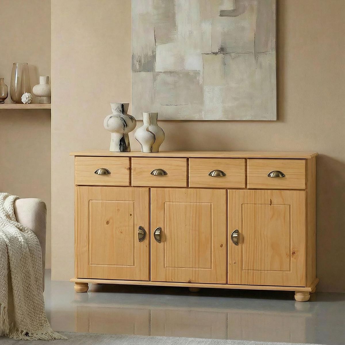 SIDEBOARD COLMAR gebeizt - Kieferfarben, Holz (116/74/35cm) - IDIMEX