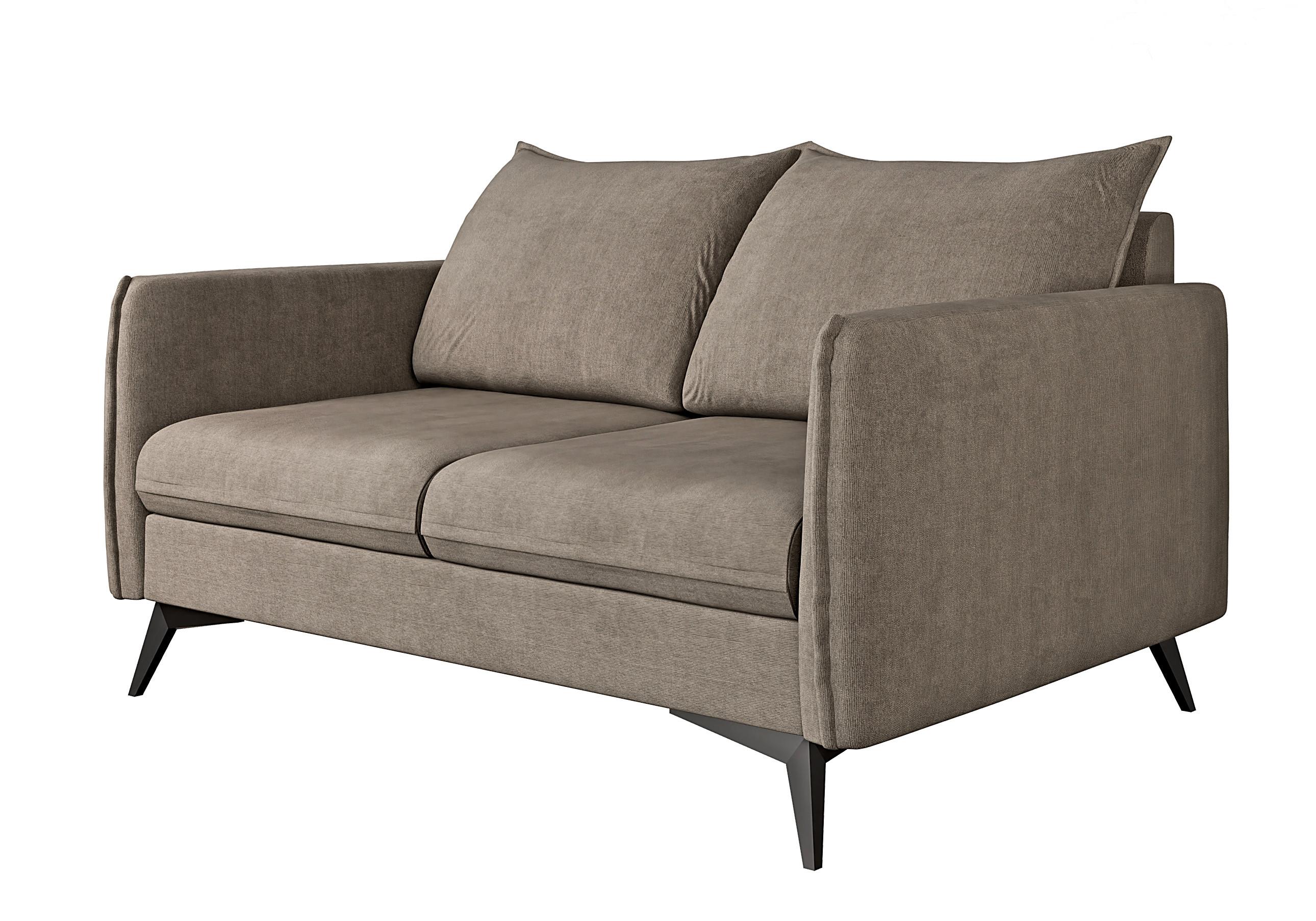 2-SITZER-SOFA Pulse Dunkelbeige Luxusmicrofaser - Beige/Schwarz, Holz/Textil (138/86/91cm) - S-Style Möbel