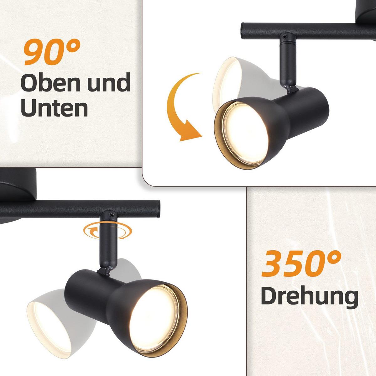 DECKENSTRAHLER Maier 3-flammig 42.5/8/15.5cm - Schwarz, Metall (42.5/8/15.5cm) - Nettlife