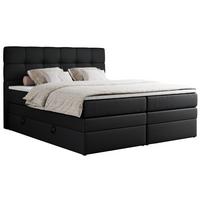 BOXSPRINGBETT ERNI KING 140/200 Schwarz Kunstleder - H4 - Schwarz, Holz/Textil (140/200cm) - MKS
