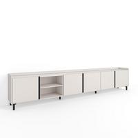 LOWBOARD, Beige, 309/35/61cm, mit Beinen - Beige, Holzwerkstoff (309/61/35cm) - Skraut Home