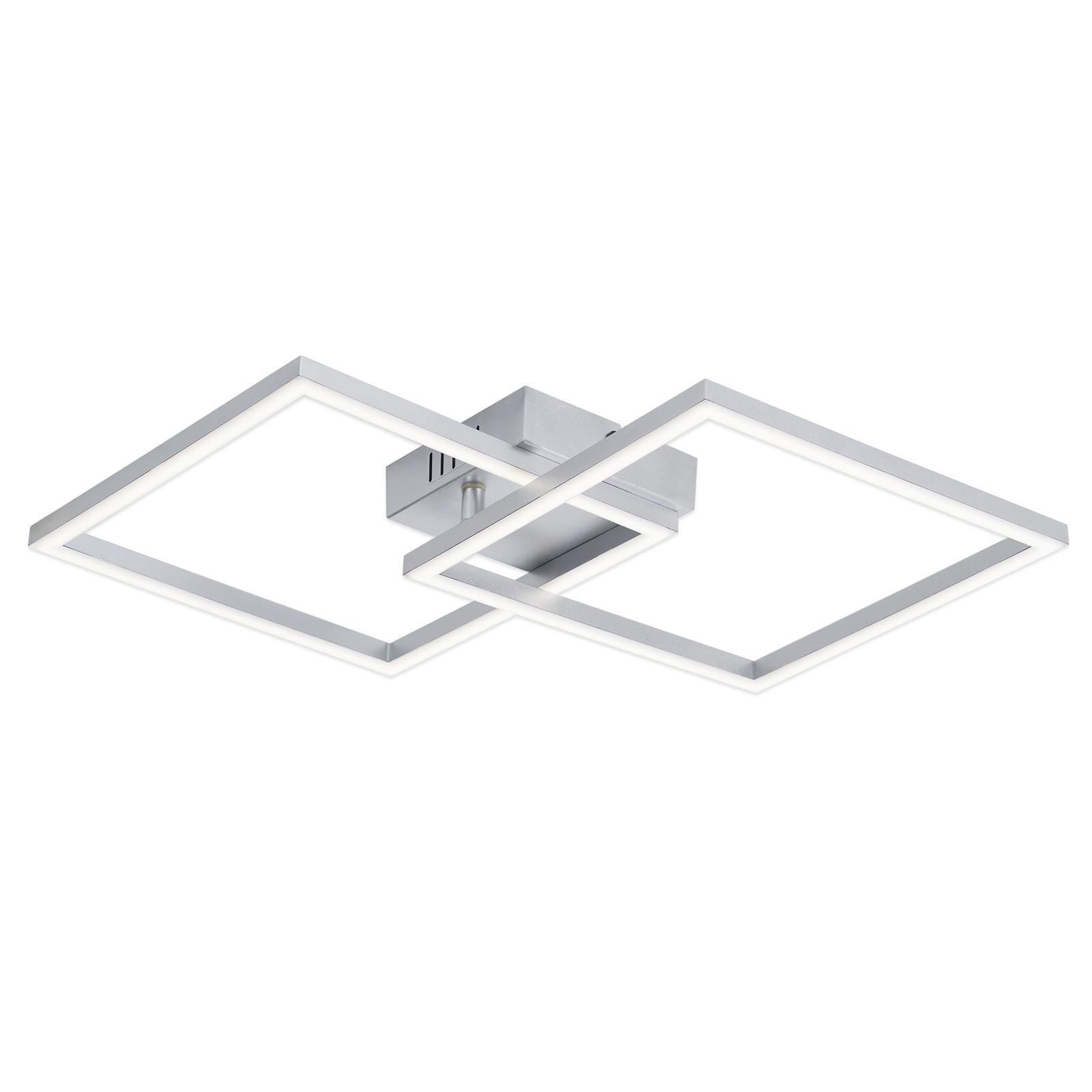 LED DECKENLEUCHTE Felwynne 39.5/39.5/6.7 cm - Silberfarben, Kunststoff (39.5/39.5/6.7cm) - ZMH