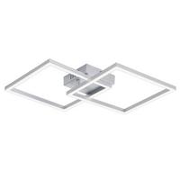 LED DECKENLEUCHTE Felwynne 39.5/39.5/6.7 cm - Silberfarben, Kunststoff (39.5/39.5/6.7cm) - ZMH