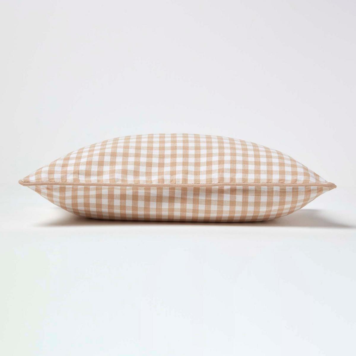 KISSENHÜLLE Vichy-Karo 30/50 cm, 100% Baumwolle - Beige, Textil (30/50cm) - Homescapes