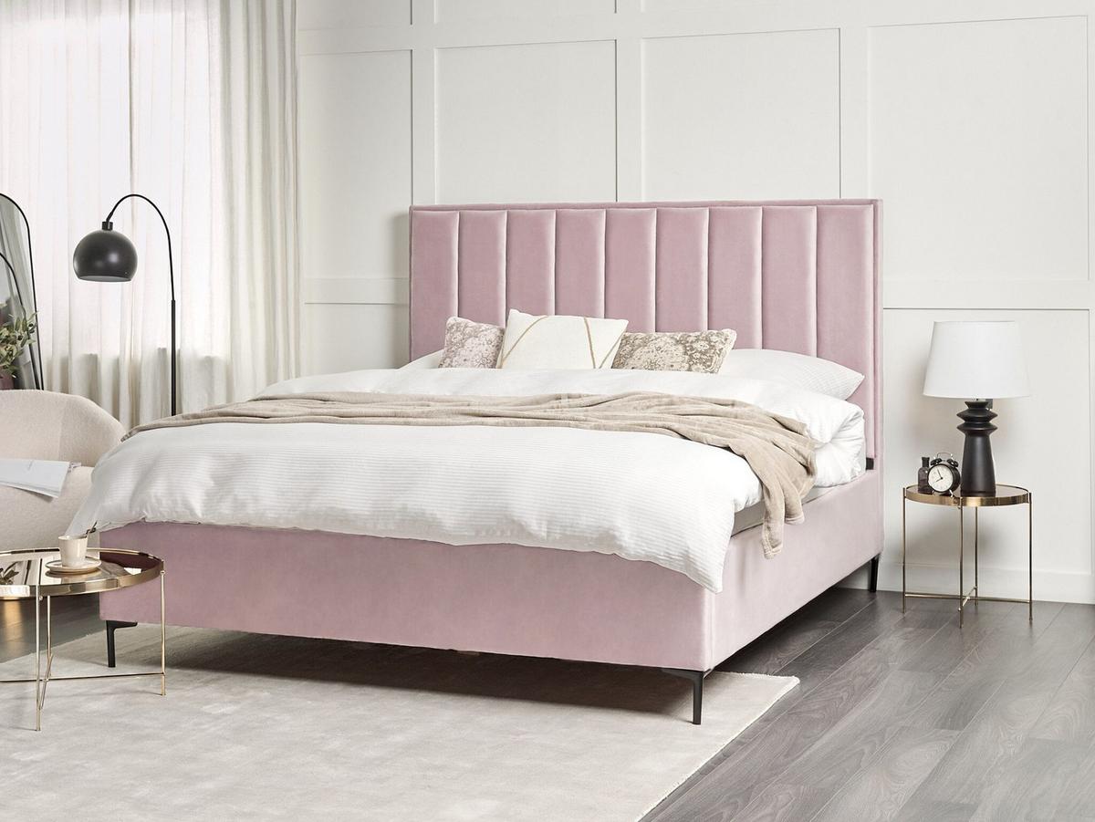 POLSTERBETT 180x200 cm Rosa Sezanne - Pink, Textil (180/200cm) - Beliani