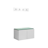 GARDEROBEN-SET Orion VI - Weiß/Mintgrün, Holzwerkstoff/Kunststoff (84/42/46cm) - MIRJAN24