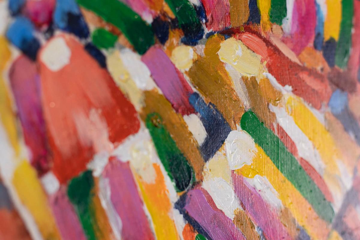 ACRYLBILD HANDGEMALT 70/100 cm - Multicolor/Braun, Holz/Textil (70/100cm) - KUNSTLOFT