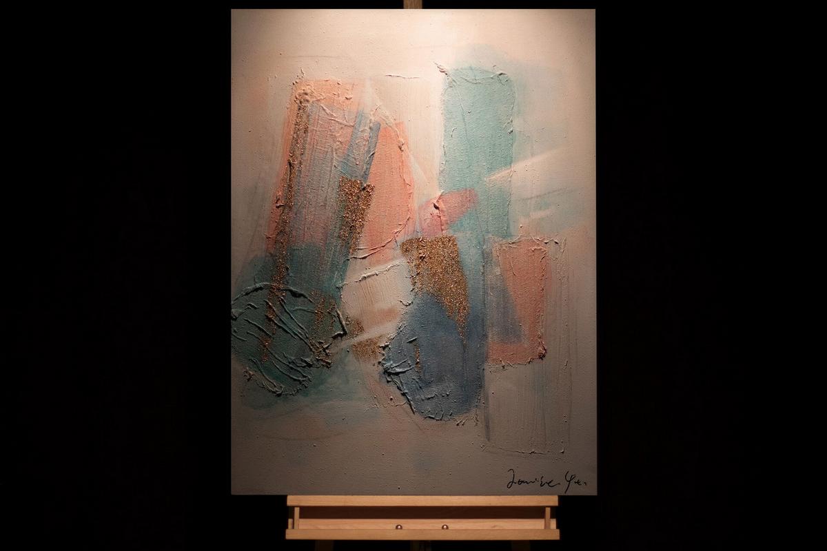 ACRYLBILD HANDGEMALT 75/100 cm - Beige/Weiß, Holz/Textil (75/100cm) - KUNSTLOFT