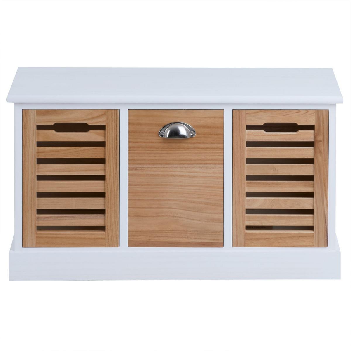 SITZBANK TRIENT weiß/natur - Weiß/Naturfarben, Holz (73/41/32cm) - CARO-Möbel
