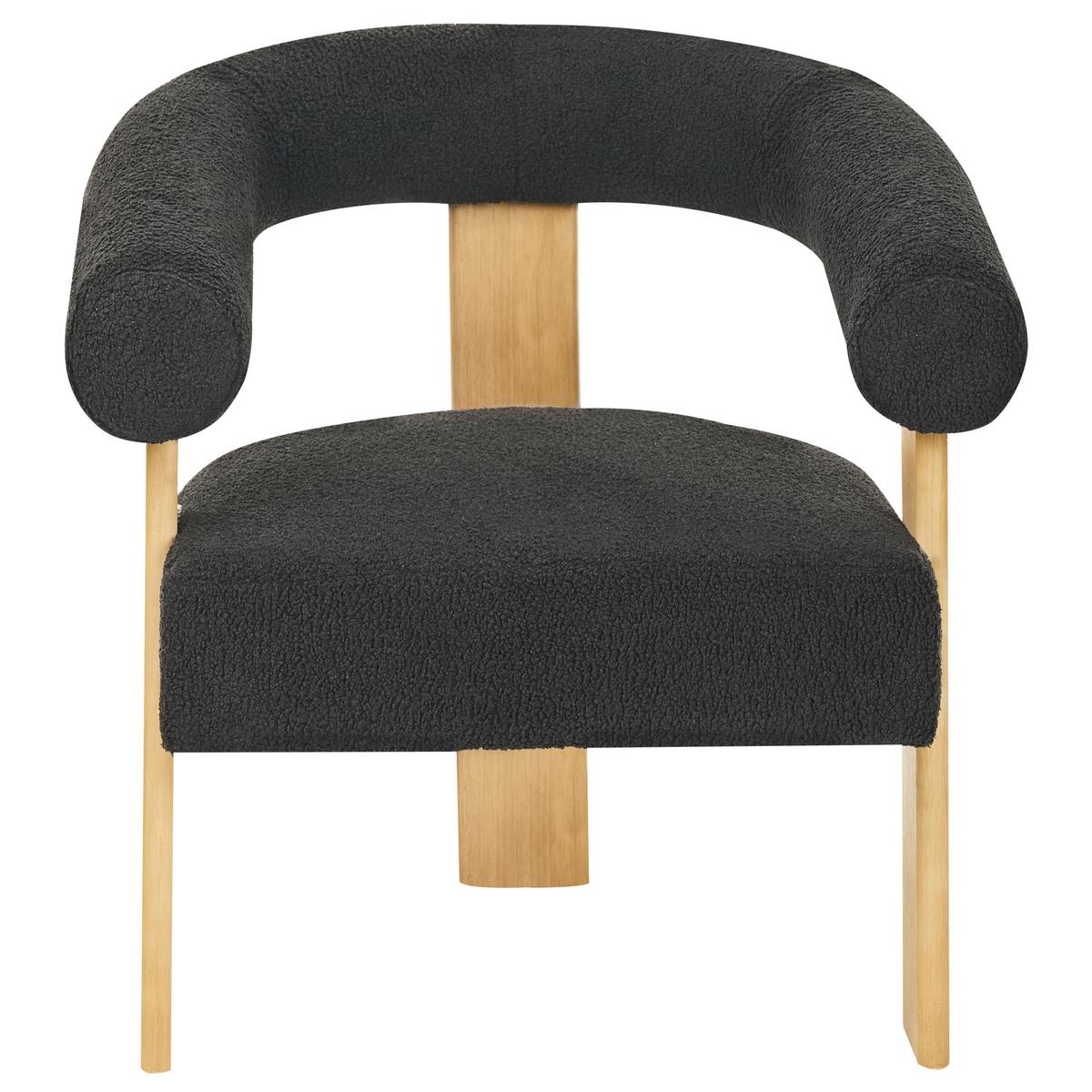 SESSEL Bouclé Schwarz/Hellbraun Ilbro - Schwarz, Textil (77/76/68cm) - Beliani