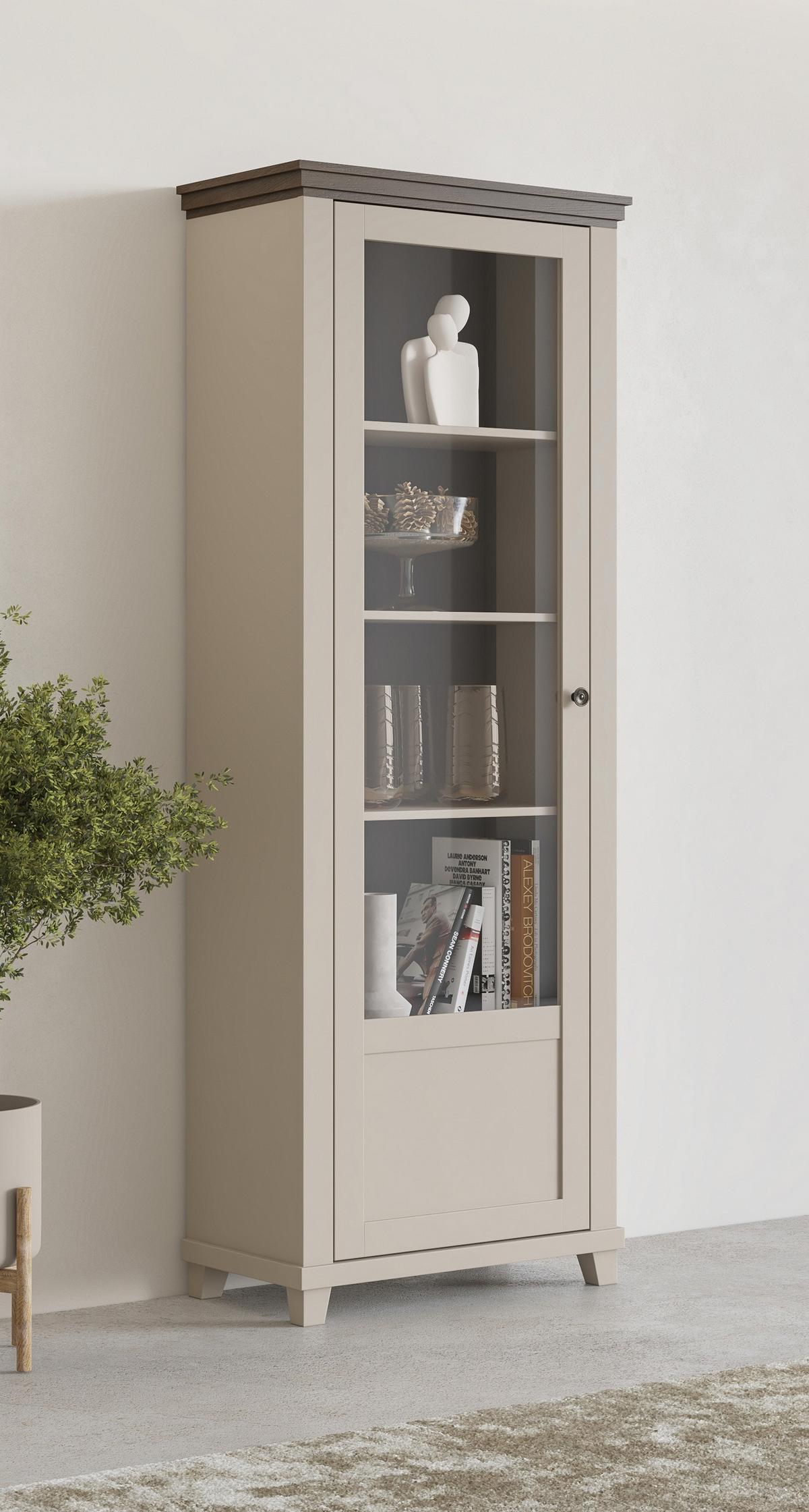 VITRINE EVANDRO 200 / 71 cm in Beige - Beige, Holzwerkstoff (71/200/42cm) - MASSENO