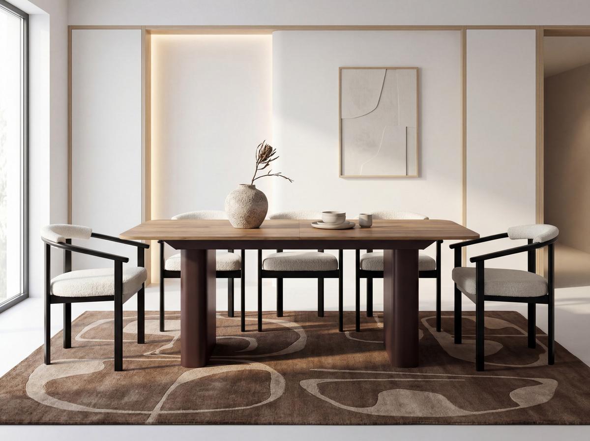 ESSTISCH Riven rechteckig ausziehbar verlängerbar mit Butterfly-Auszug, Eiche Braun 200-296/90/76 cm - Eiche Wotan/Braun, Holzwerkstoff/Metall (90/296/76cm) - WFL GROUP