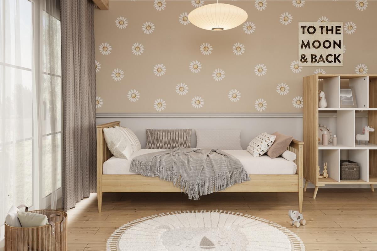 KINDERBETT Emili 80/90 -160/180/200 cm natur lackiert 80/180 - Sonoma Eiche, Holz (80/160cm) - RAUMHIRSCH FURNITURE