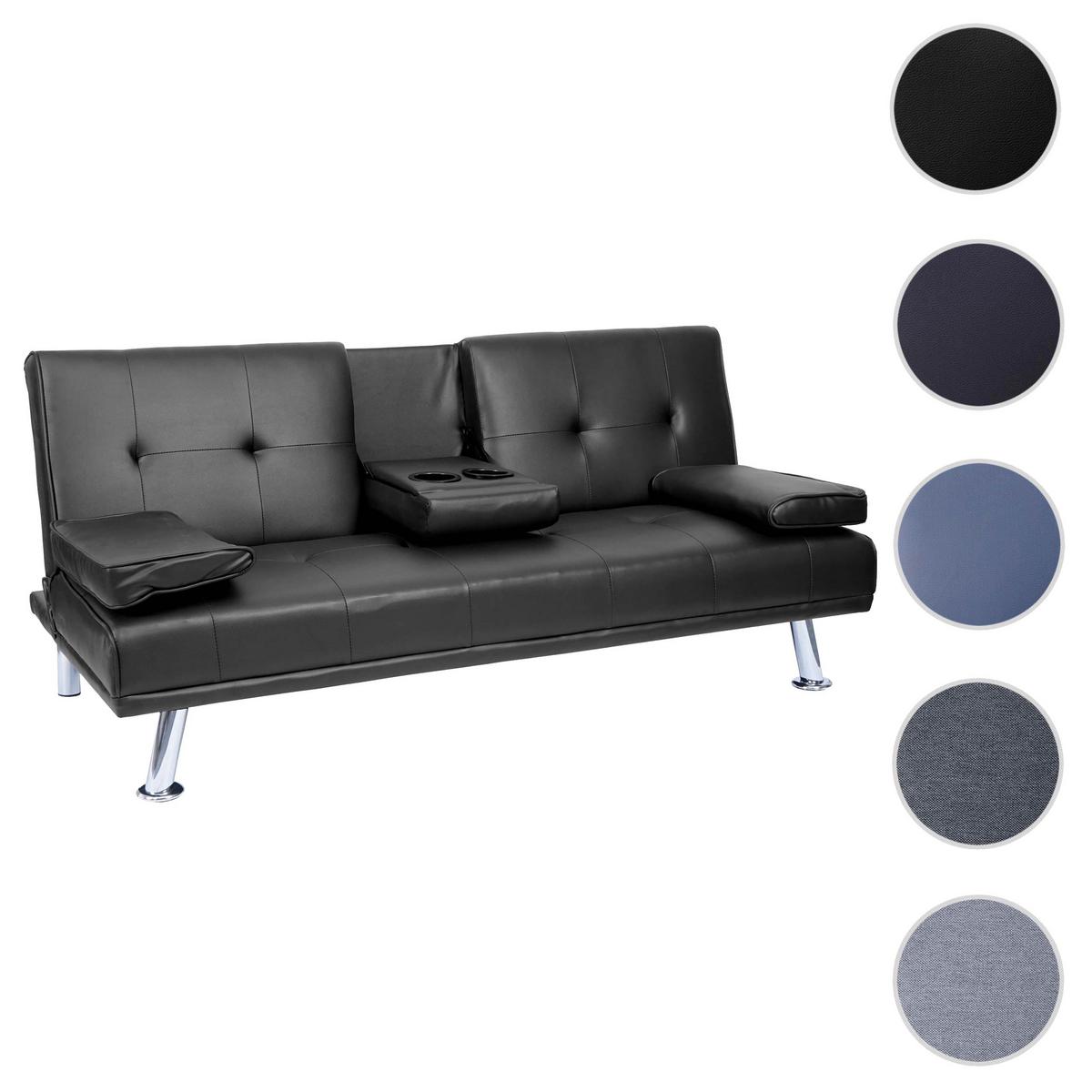 3ER-SOFA Schwarz - Schwarz, Textil (166/77/81cm) - MCW