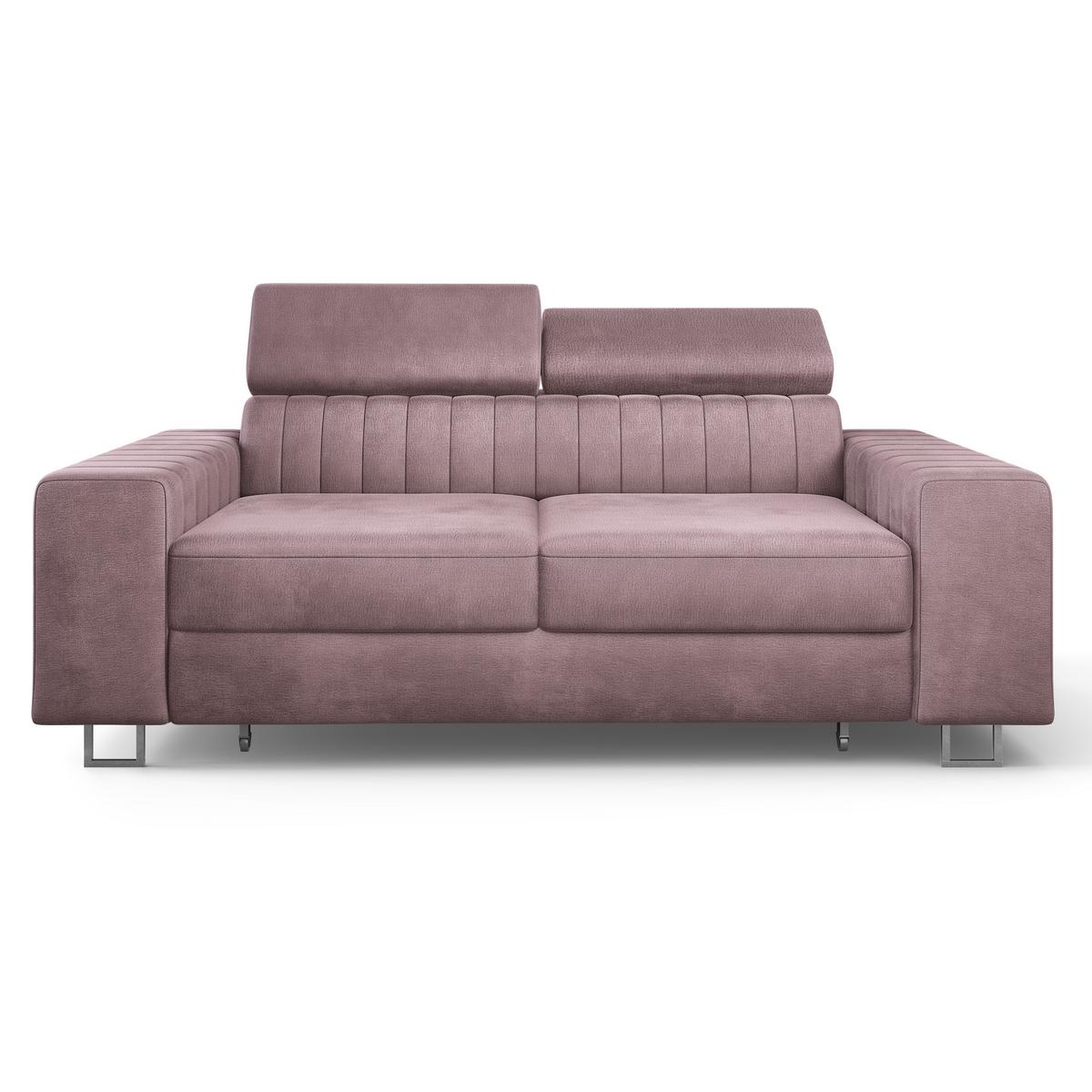 BETTSOFA SOLAN Lila Velours-Stoff mit Schlaffunktion - Lila, Holz/Textil (194/88/90cm) - MASSENO