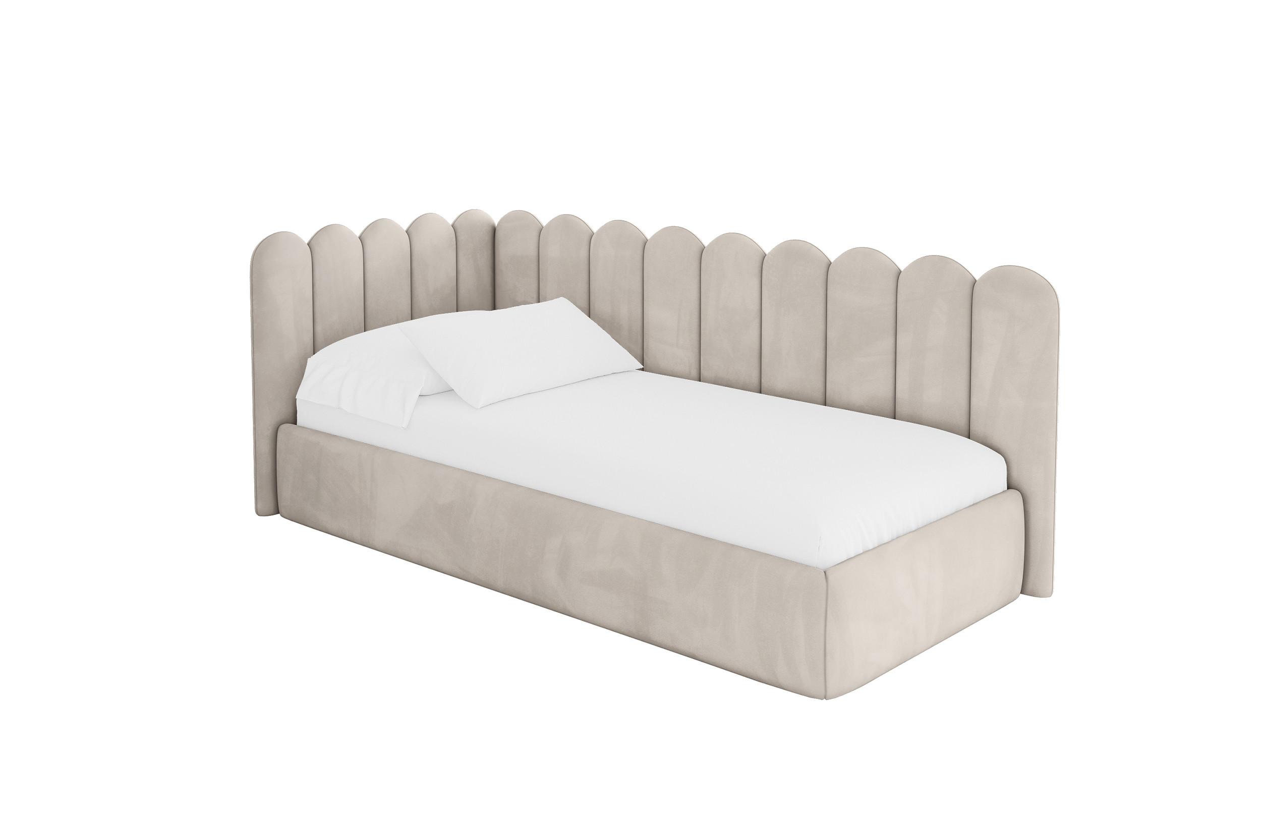 EINZELLBETT Jugendbett mit Bettkasten und Matratze H3/H4, Rechts - ARTY 100x200 Beige - Sandfarben, Holzwerkstoff/Textil (100/200cm) - ALTDECOR