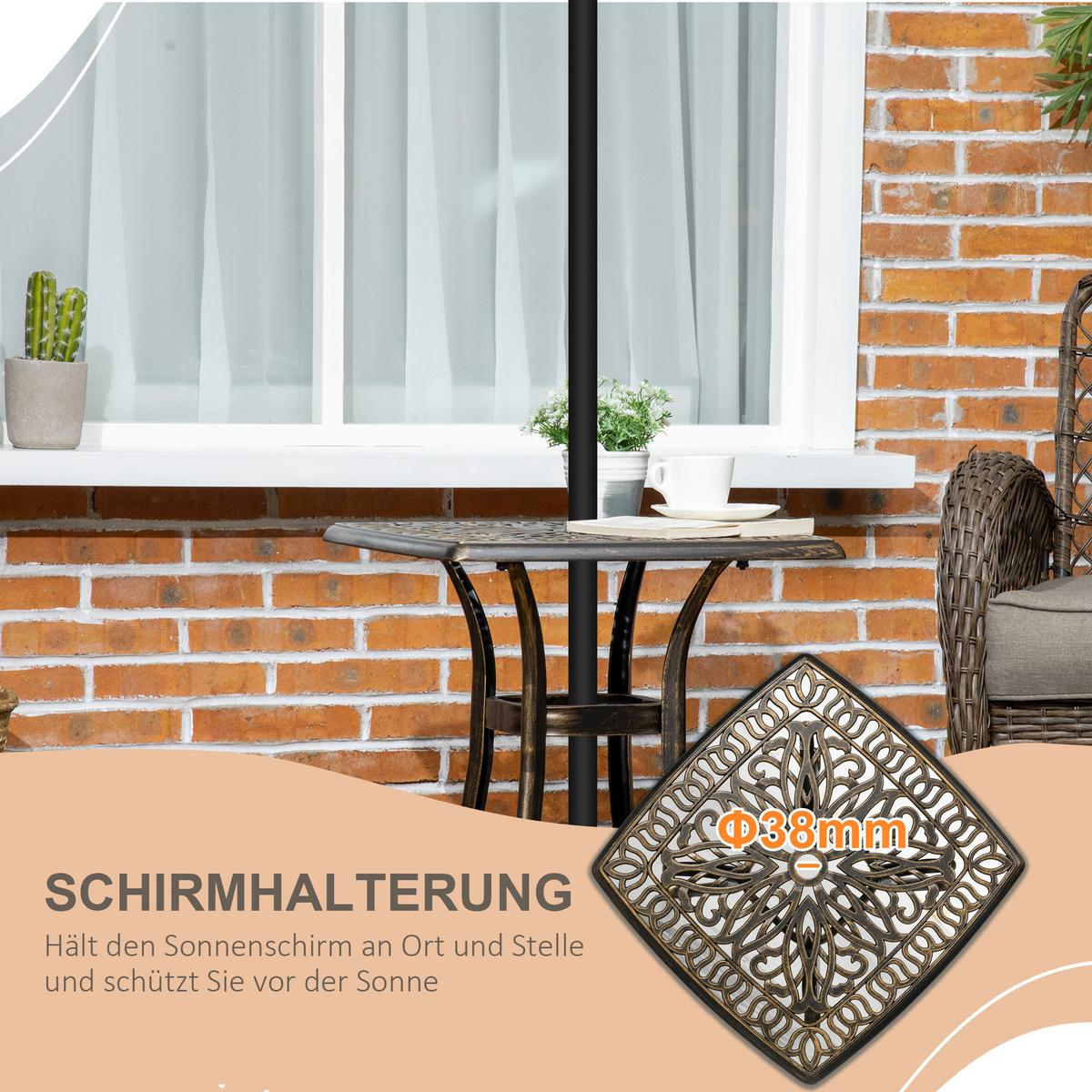 GARTEN BEISTELLTISCH, Bronze, Aluminium - Bronzefarben, Metall (54/54/52.5cm) - Outsunny