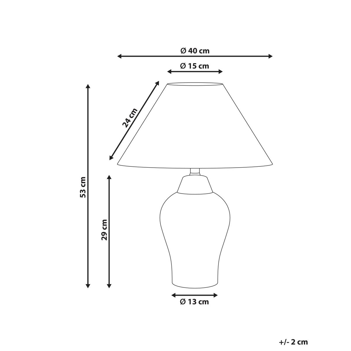 TISCHLAMPE Porzellan Weiß/Blau Moraca - Blau/Weiß, Keramik (40/40/53cm) - Beliani