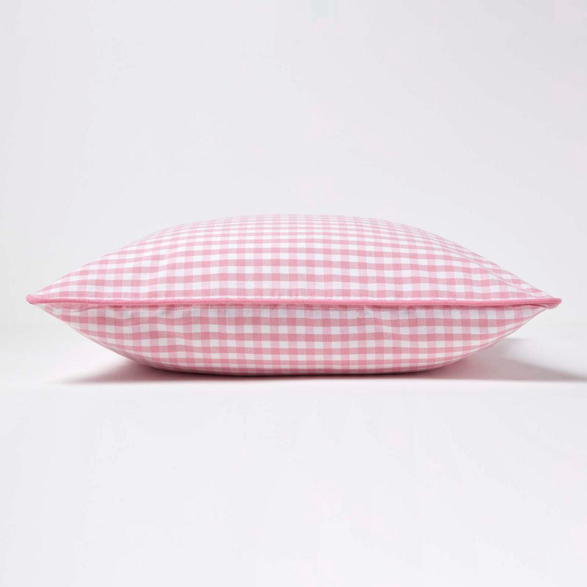 KISSENHÜLLE Vichy-Karo 60/60 cm, 100% Baumwolle - Rosa, Textil (60/60cm) - Homescapes