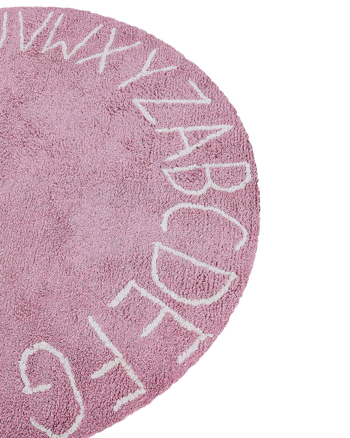 KINDERTEPPICH Vurgun 120/120 cm - Pink/Weiß, Textil (120/120cm) - Beliani