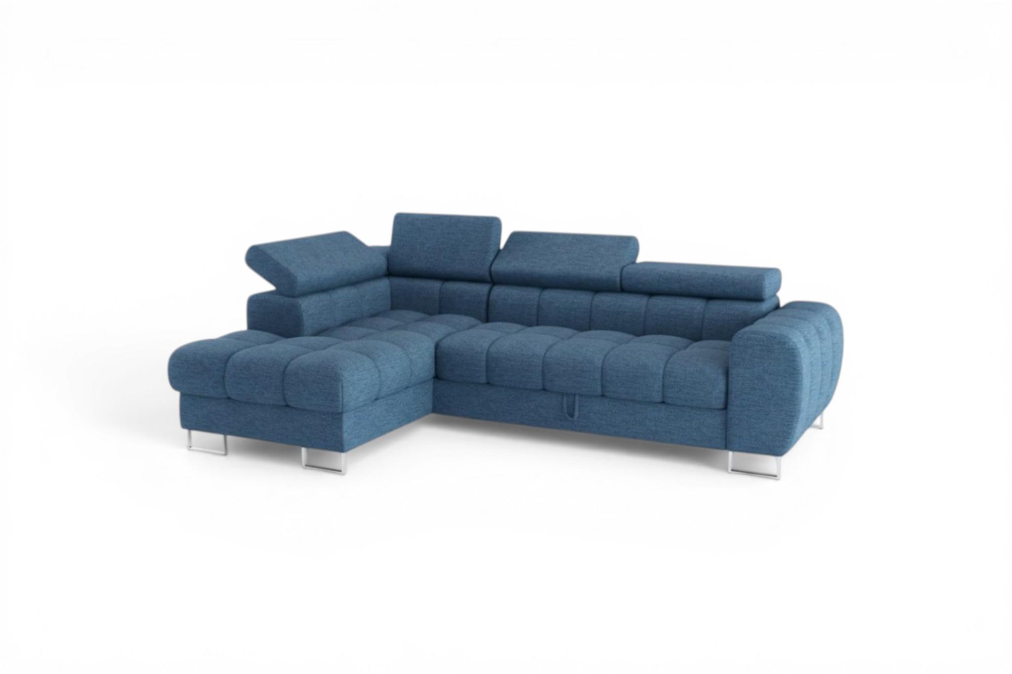 ECKSOFA Bastien Mit Schlaffunktion - Blau, Holzwerkstoff/Textil (170/260cm) - Fun Möbel