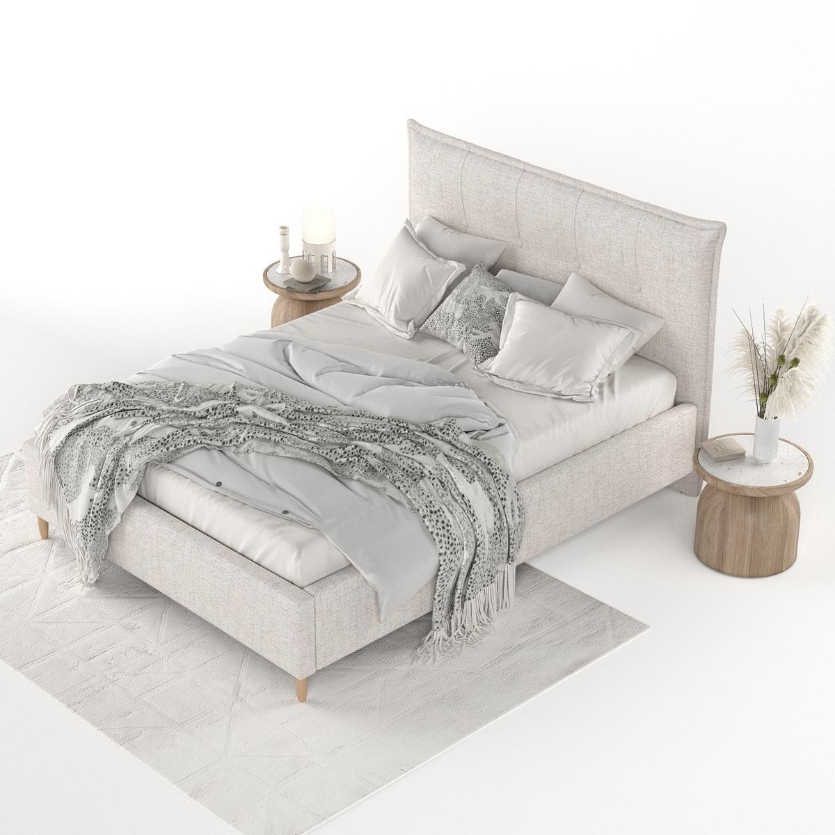POLSTERBETT Plaza 180/200 cm Hellbeige im Neve Stoff - Sandfarben/Naturfarben, Holz/Holzwerkstoff (180/200cm) - AltaBeds