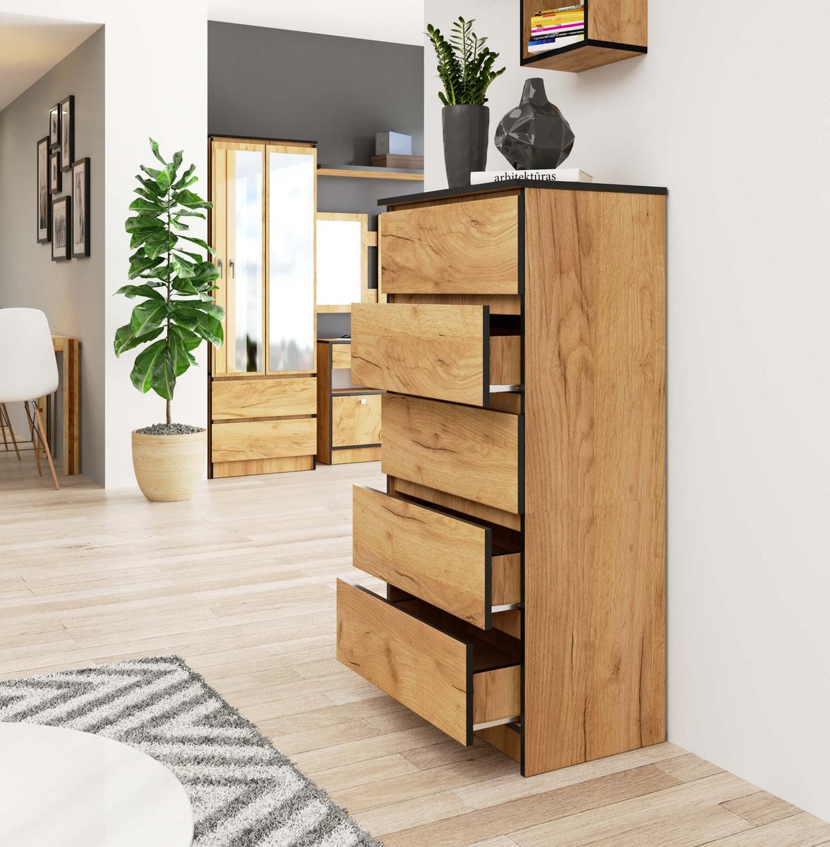 KOMMODE Eiche Craft 121/60/40 - Eiche San Remo, Holzwerkstoff (60/121/40cm) - RAUMHIRSCH FURNITURE