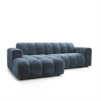 ECKSOFA TISI Blau Chenille - Blau, Holz (274/165cm) - MASSENO
