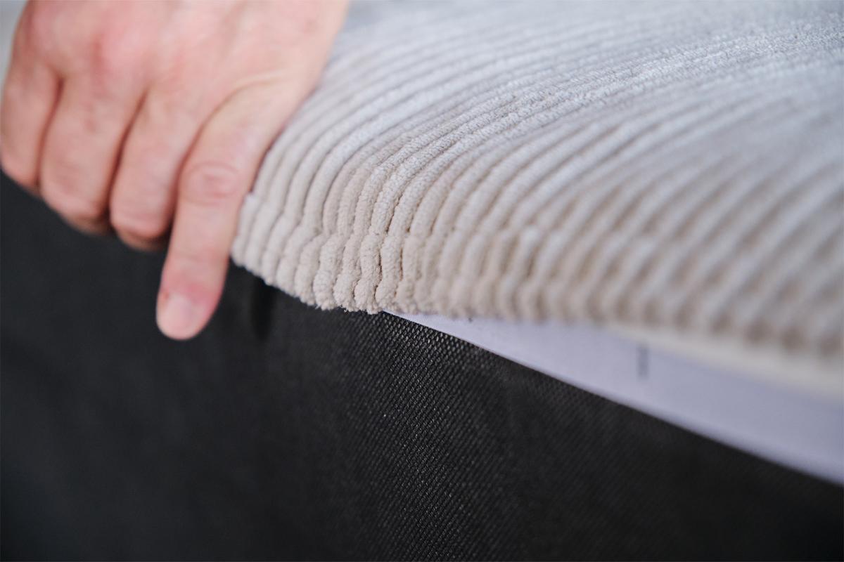 SITZELEMENT MODULSOFA WIOLO SOFT Hellgrau Cord - Hellgrau/Schwarz, Kunststoff/Textil (111/43/111cm) - KAWOLA