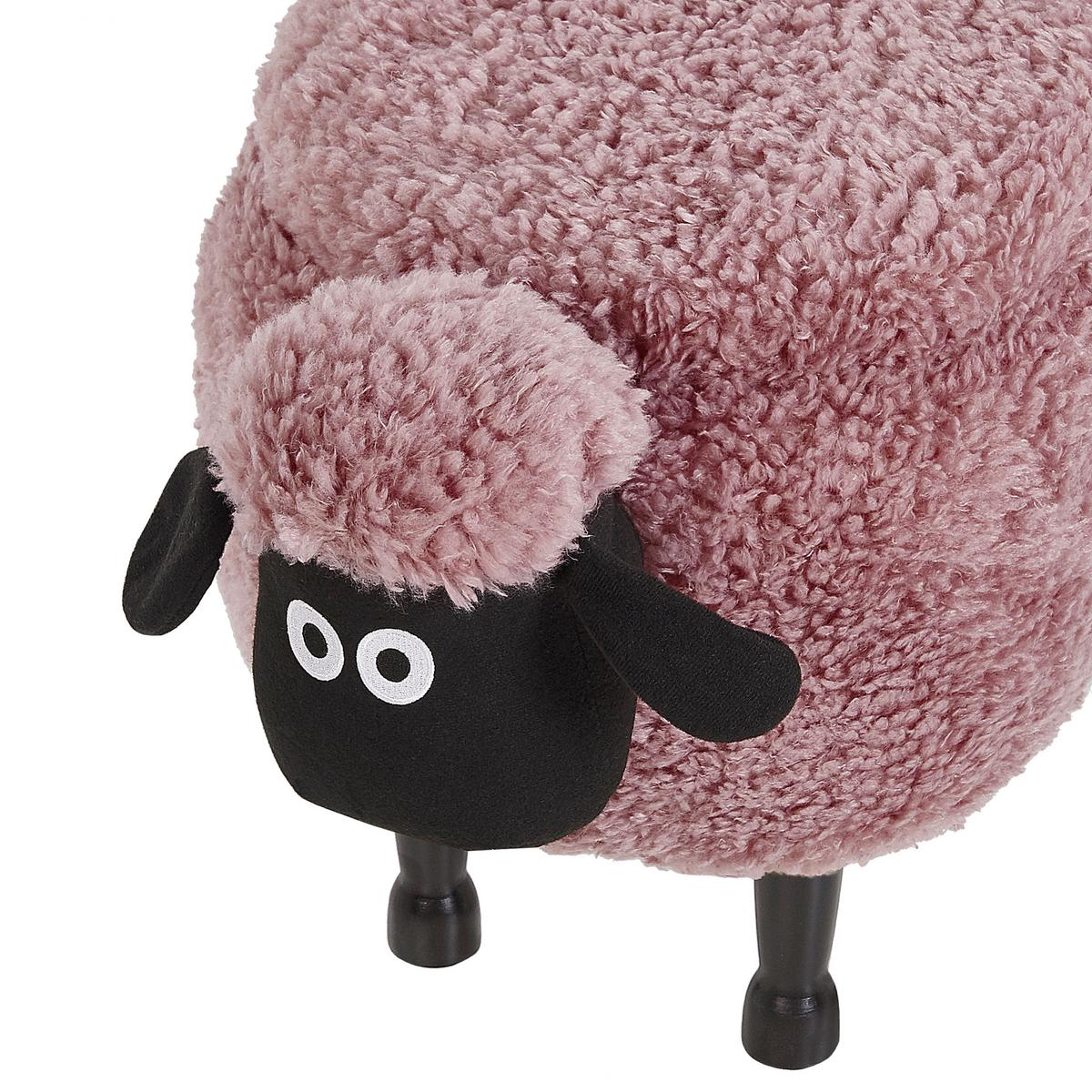 TIERHOCKER Rosa Sheep 35/55/40 cm - Pink, Kunststoff/Textil (55/40/35cm) - Beliani