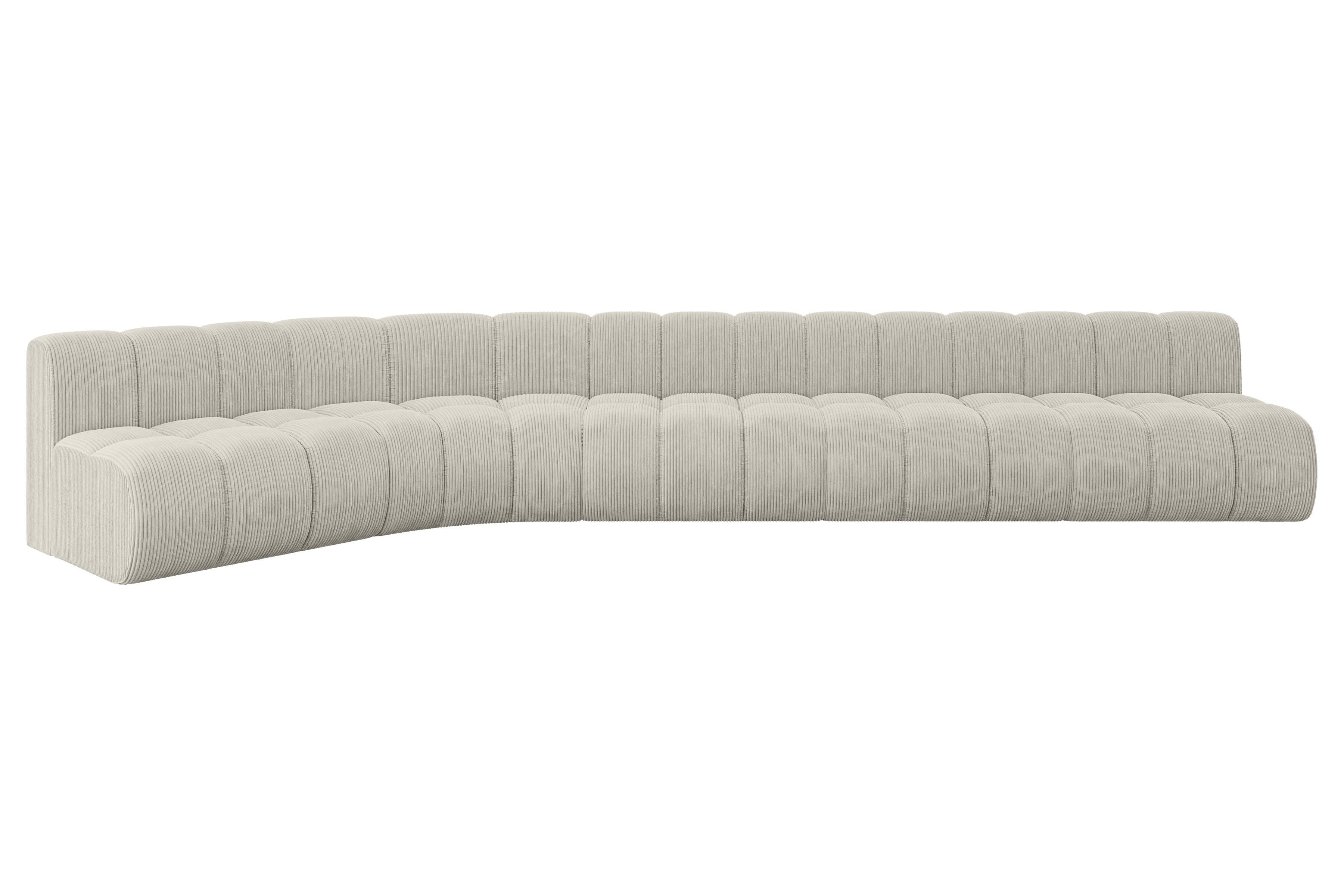 ECKSOFA modulares Sofa Montra-L3 - 472x174x70 cm Creme - Hellgrau/Creme, Holzwerkstoff/Textil (472/174cm) - ALTDECOR
