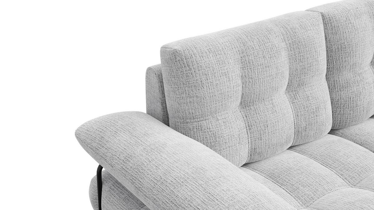 SOFA BUBBARA 2-Sitzer, hellgrau - Hellgrau/Schwarz, Holz/Textil (185/87/96cm) - Wozimo